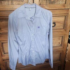 Cinch Women Striped Button-Up Shirt